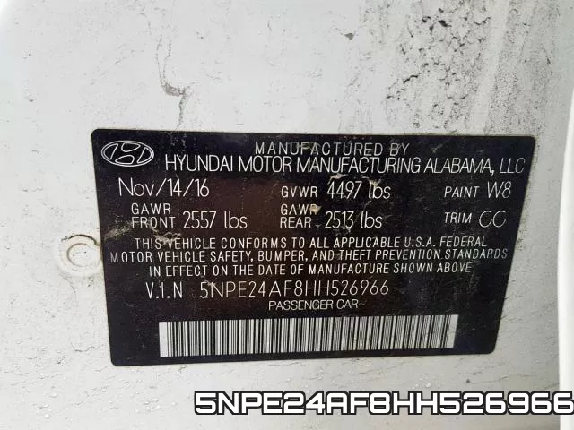 5NPE24AF8HH526966 фото 2