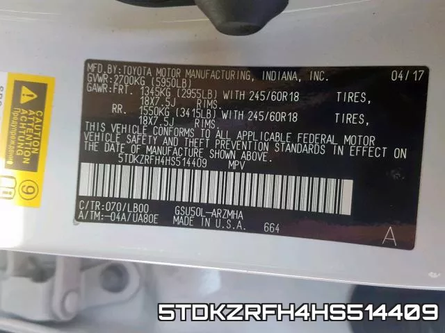 5TDKZRFH4HS514409 фото 2