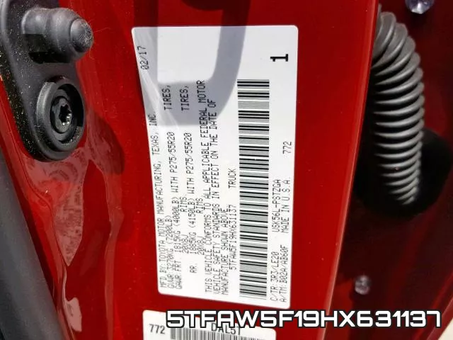 5TFAW5F19HX631137 фото 2