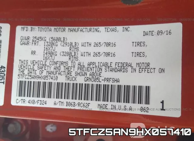 5TFCZ5AN9HX057410 фото 10