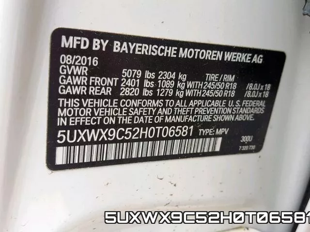 5UXWX9C52H0T06581 фото 2