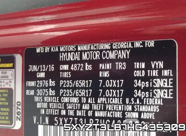 5XYZT3LB7HG435309 фото 10