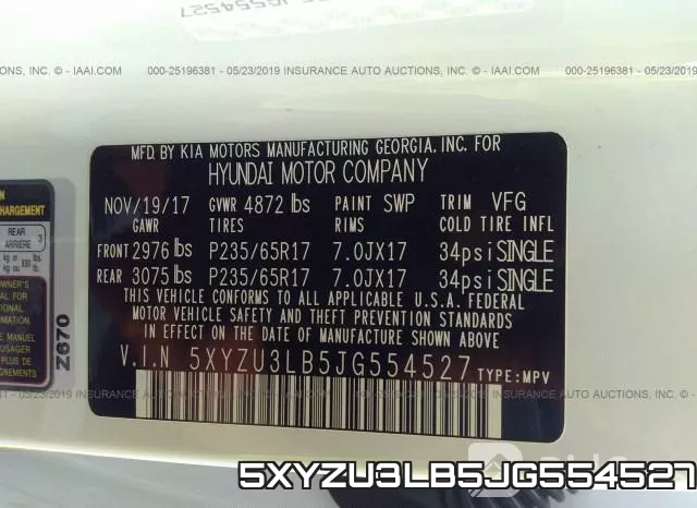 5XYZU3LB5JG554527 фото 10