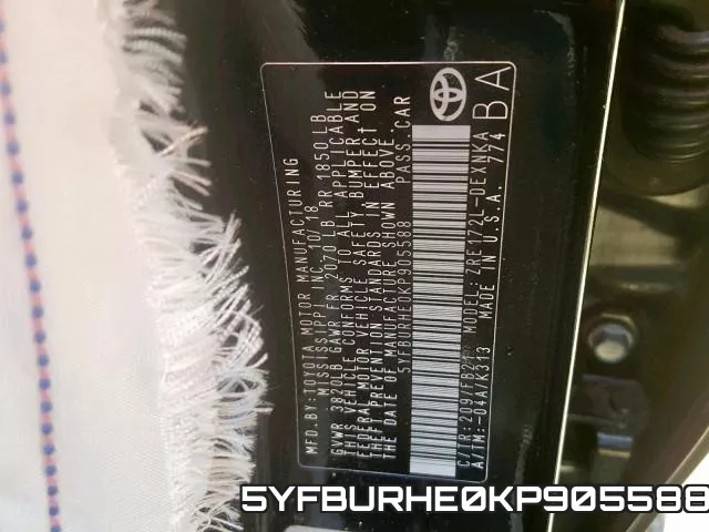 5YFBURHE0KP905588 фото 2