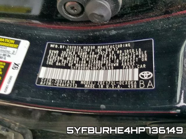 5YFBURHE4HP736149 фото 2