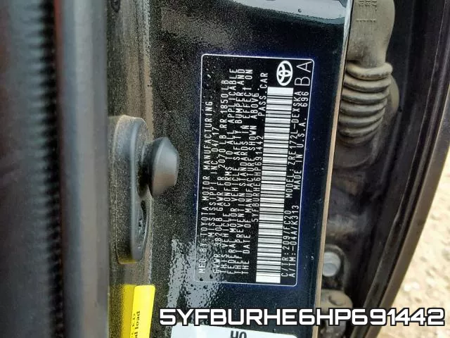 5YFBURHE6HP691442 фото 2