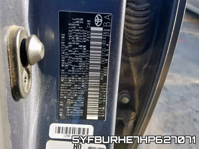 5YFBURHE7HP627071 фото 2