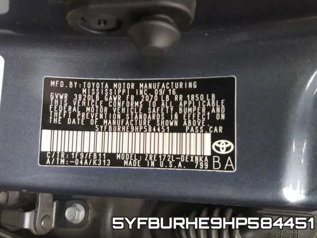 5YFBURHE9HP584451 фото 2