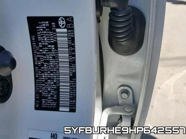 5YFBURHE9HP642557 фото 2