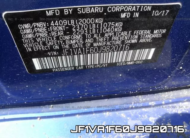 JF1VA1F60J9820716 фото 10