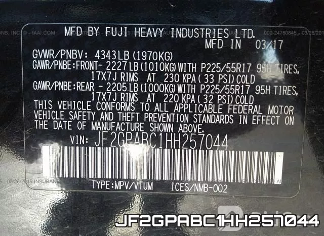 JF2GPABC1HH257044 фото 10