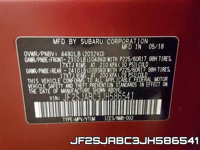 JF2SJABC3JH586541 фото 2