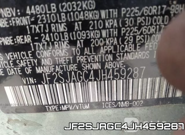 JF2SJAGC4JH459287 фото 10