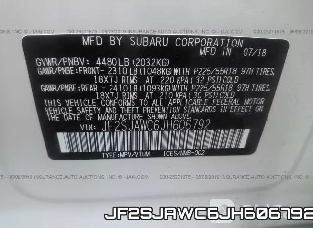 JF2SJAWC6JH606792 фото 10