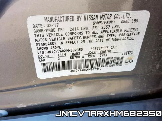 JN1CV7ARXHM682350 фото 2