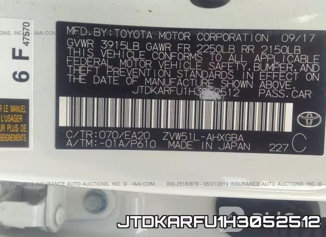 JTDKARFU1H3052512 фото 9