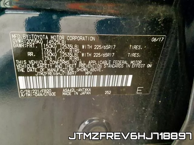 JTMZFREV6HJ718897 фото 2