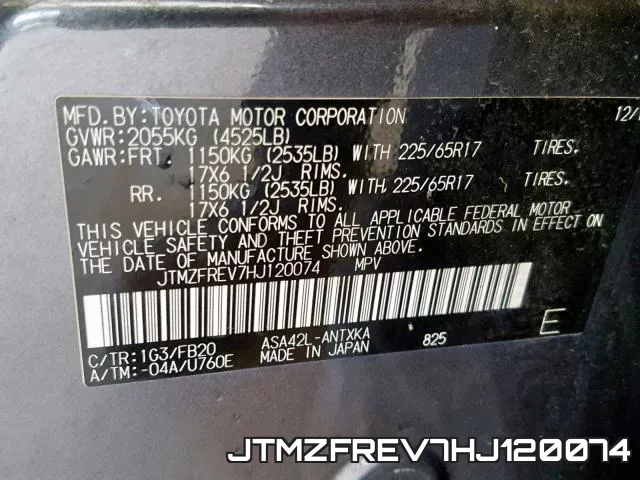 JTMZFREV7HJ120074 фото 2