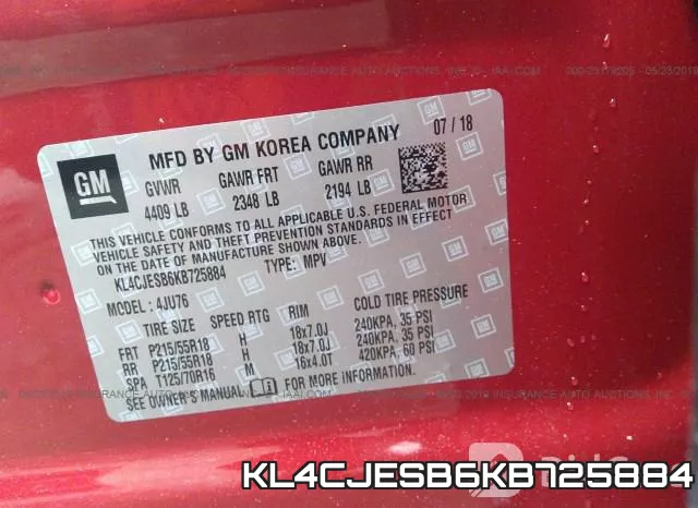 KL4CJESB6KB725884 фото 10