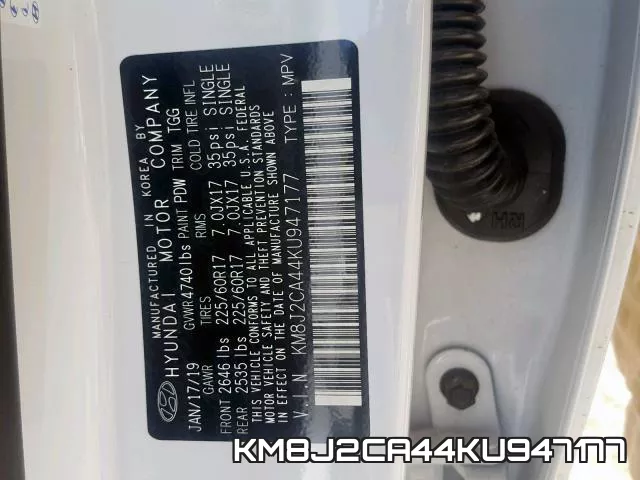 KM8J2CA44KU947177 фото 2