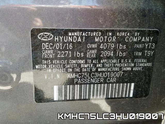 KMHC75LC3HU019007 фото 2