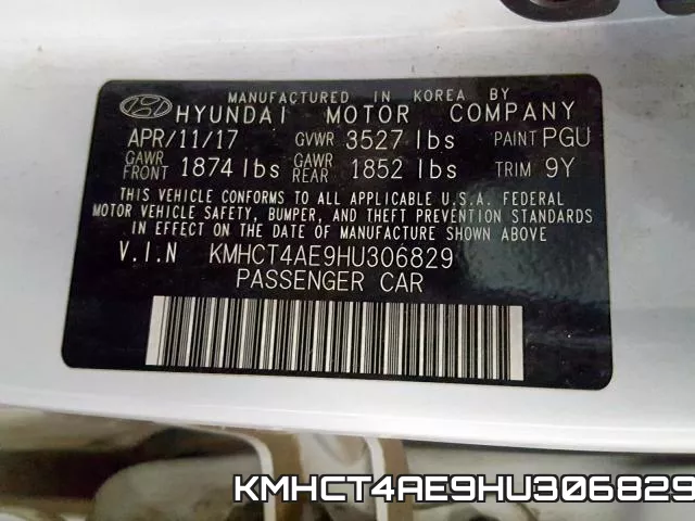 KMHCT4AE9HU306829 фото 2