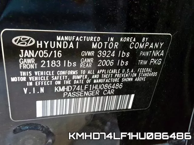 KMHD74LF1HU086486 фото 2