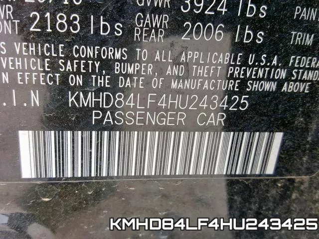 KMHD84LF4HU243425 фото 2
