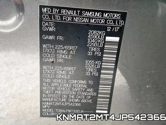 KNMAT2MT4JP542366 фото 2
