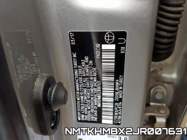 NMTKHMBX2JR007631 фото 2