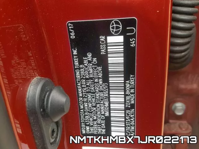 NMTKHMBX7JR022173 фото 2