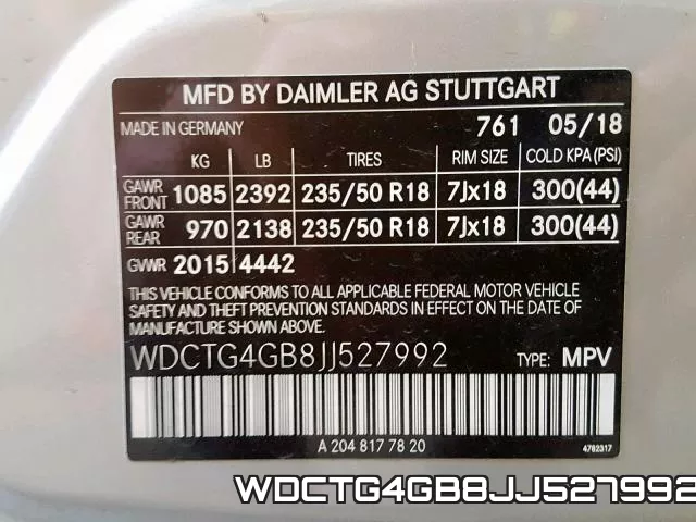 WDCTG4GB8JJ527992 фото 2