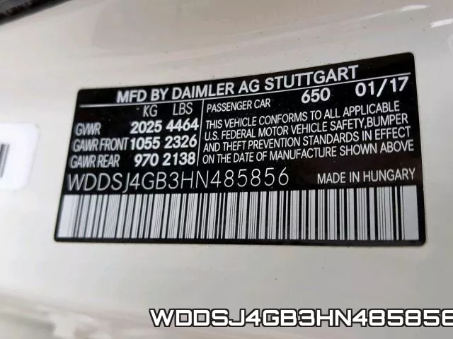 WDDSJ4GB3HN485856 фото 2