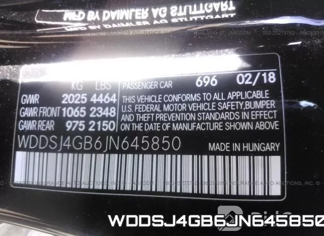 WDDSJ4GB6JN645850 фото 10