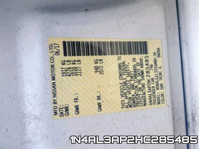 1N4AL3AP2HC285485 фото 2
