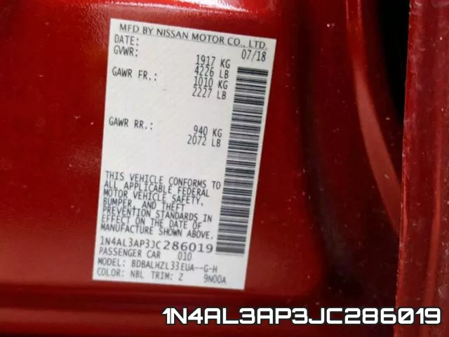 1N4AL3AP3JC286019 фото 2