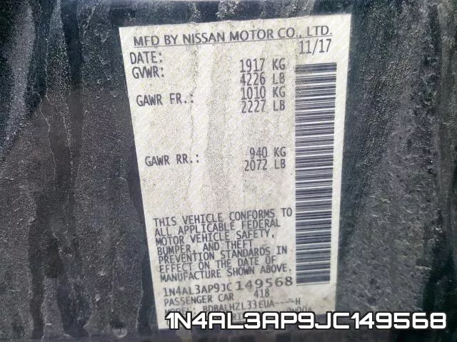 1N4AL3AP9JC149568 фото 2