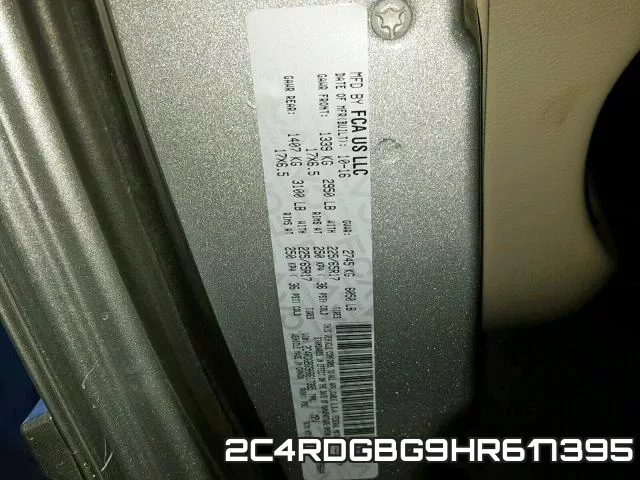 2C4RDGBG9HR617395 фото 2