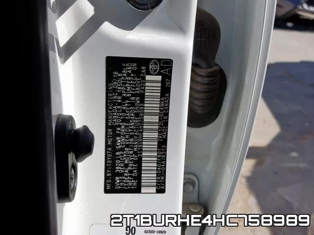 2T1BURHE4HC758989 фото 2