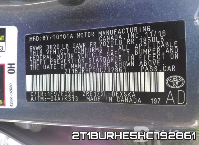 2T1BURHE5HC792861 фото 10