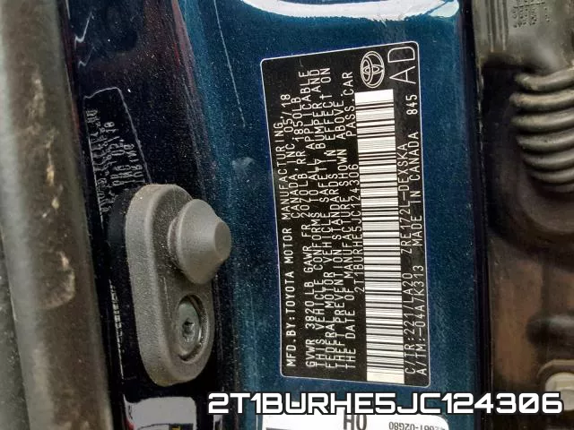 2T1BURHE5JC124306 фото 2