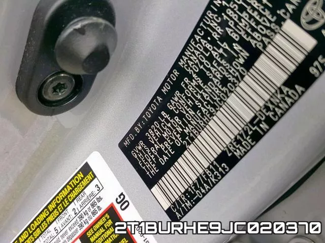 2T1BURHE9JC020370 фото 2