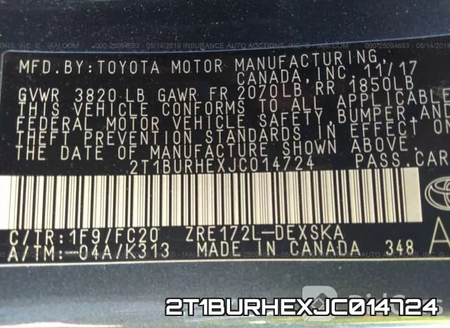 2T1BURHEXJC014724 фото 10