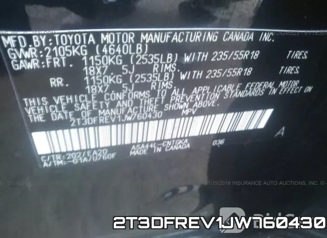 2T3DFREV1JW760430 фото 10