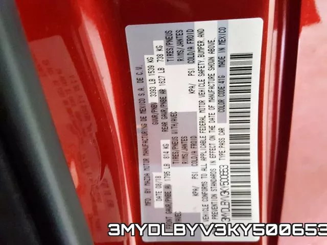 3MYDLBYV3KY500653 фото 2