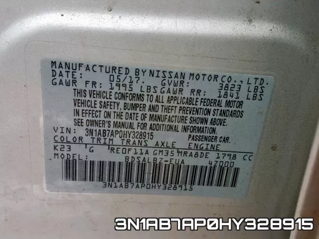 3N1AB7AP0HY328915 фото 2