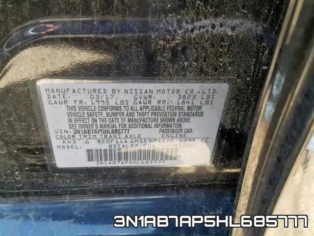 3N1AB7AP5HL685777 фото 2
