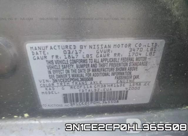 3N1CE2CP0HL365508 фото 10