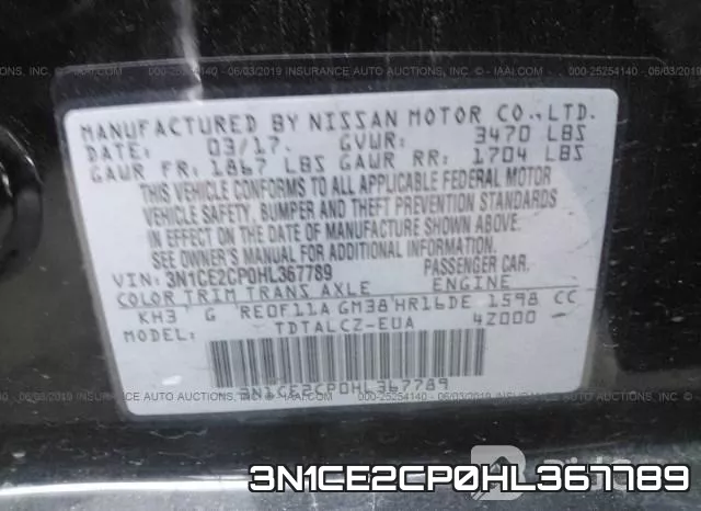 3N1CE2CP0HL367789 фото 10
