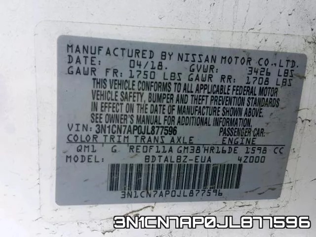 3N1CN7AP0JL877596 фото 2
